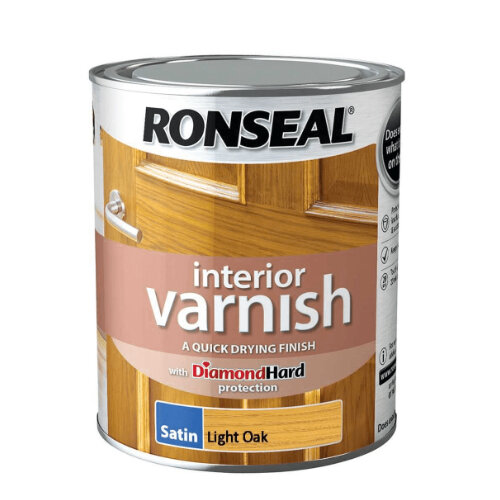 Ronseal Interior Satin Varnish - Light Oak 750ml