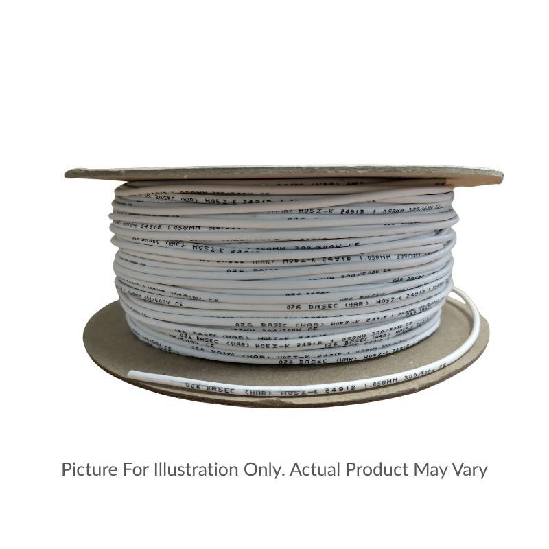 1.5mm&sup2; 6701B Cable (H07Z-K) LSZH White Class 5 Flexible 450-750V LSZH-1.5-WHITE-1