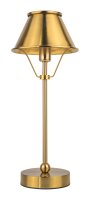 Rechargeable LED Table Lamp Gold Metal Empire Shade 41cmH