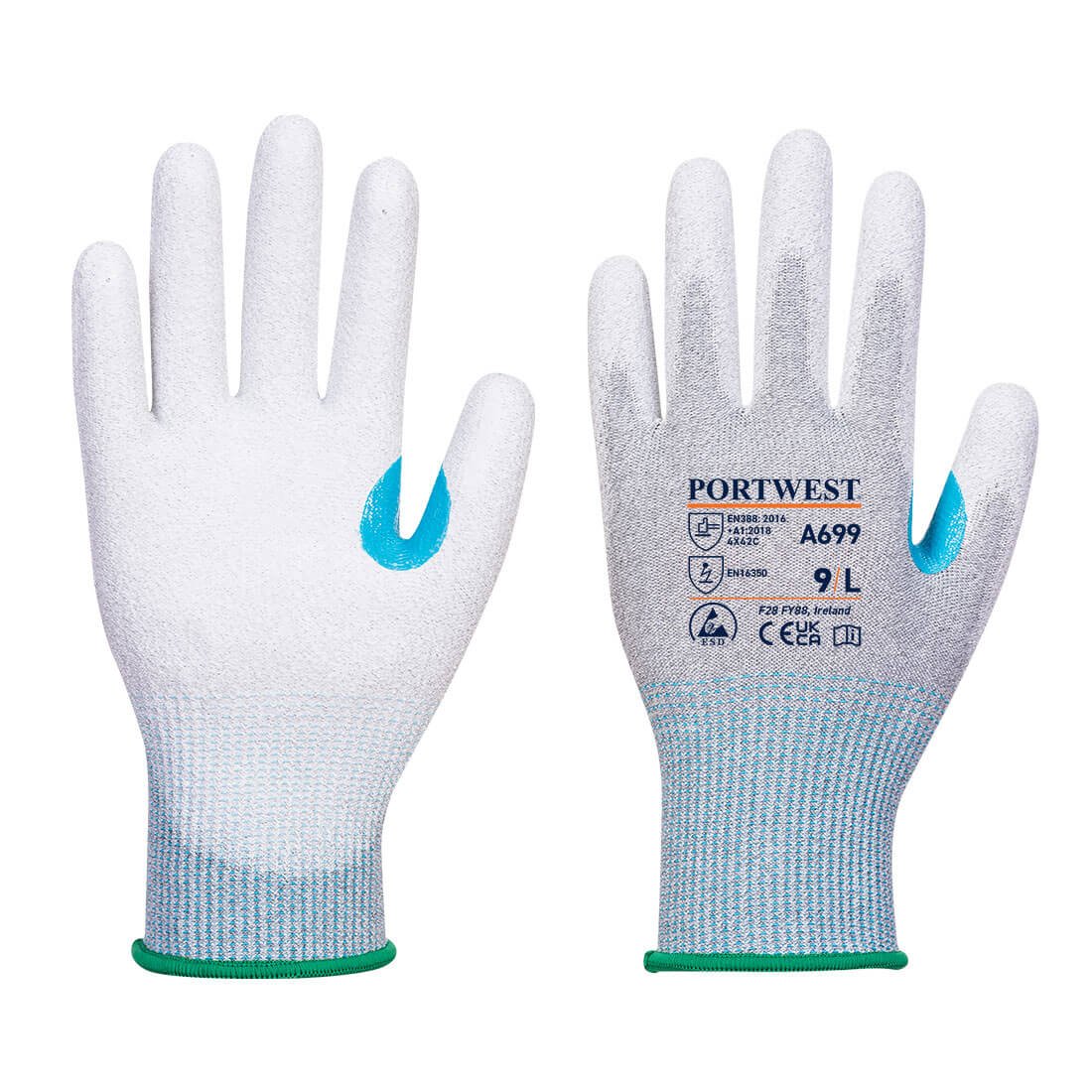 PORTWEST A699 MR13 ESD PU PALM GLOVE