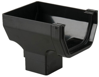 114mm Squarestyle Stopend Outlet Black