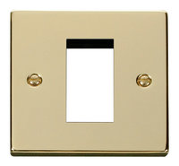 Click Deco Victorian Polished Brass 1 Gang Single Aperture DATA Plate | LV0101.0193