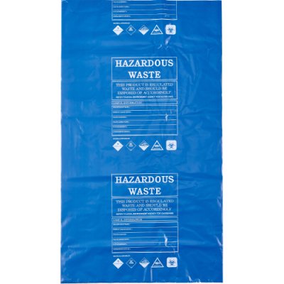 Spill Control - Hazardous Waste Disposal Poly Bags, X100, Blue
