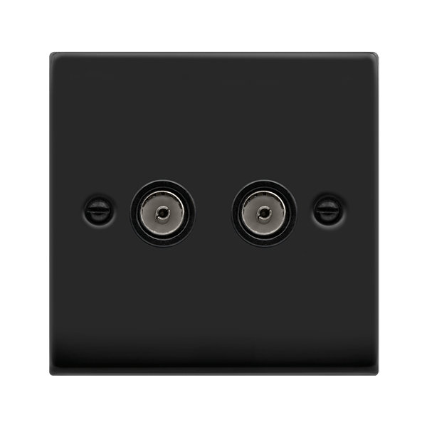 Click Deco 2G TV Socket Matt Black Black Insert VPMB066BK