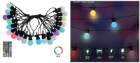 13 METERS RGB STRING LIGHT KIT, 5V 5W (20 RGB BULBS + IR REMOTE + UK ADAPTER)