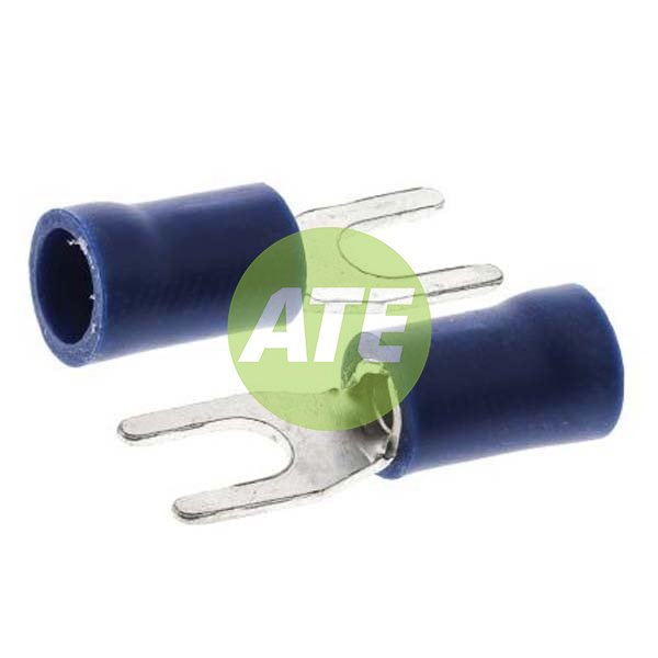 BLUE FORKED TERMINAL 6.4MM 50PK ATE