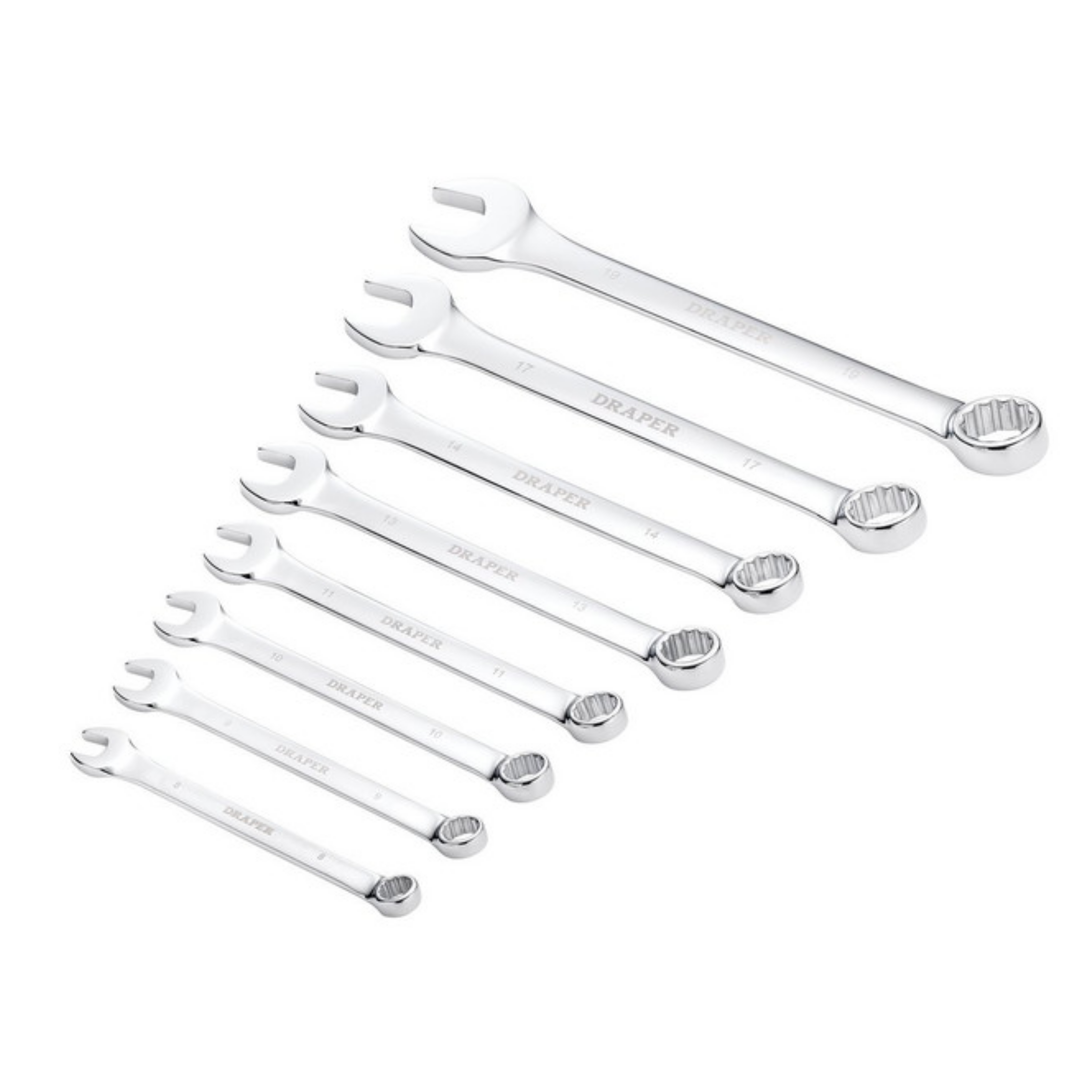 Draper Hi-Torq Metric Combination Spanner Set 8-19mm, 8pcs/Set
