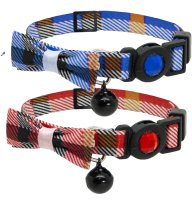 Cat Circus NF211S Jewelled Tartan Bow Cat Collar 1x6
