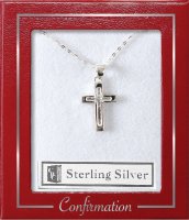 Confirmation Silver Necklet/Open Cross   (F69990)