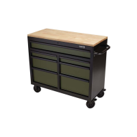 Draper Bunker 7 Drawer Workbench Roller Tool Cabinet, 41" Green
