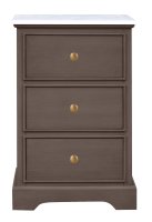Olive Brown 3 Drawer Side Unit with Marble Top 43x33x66cm