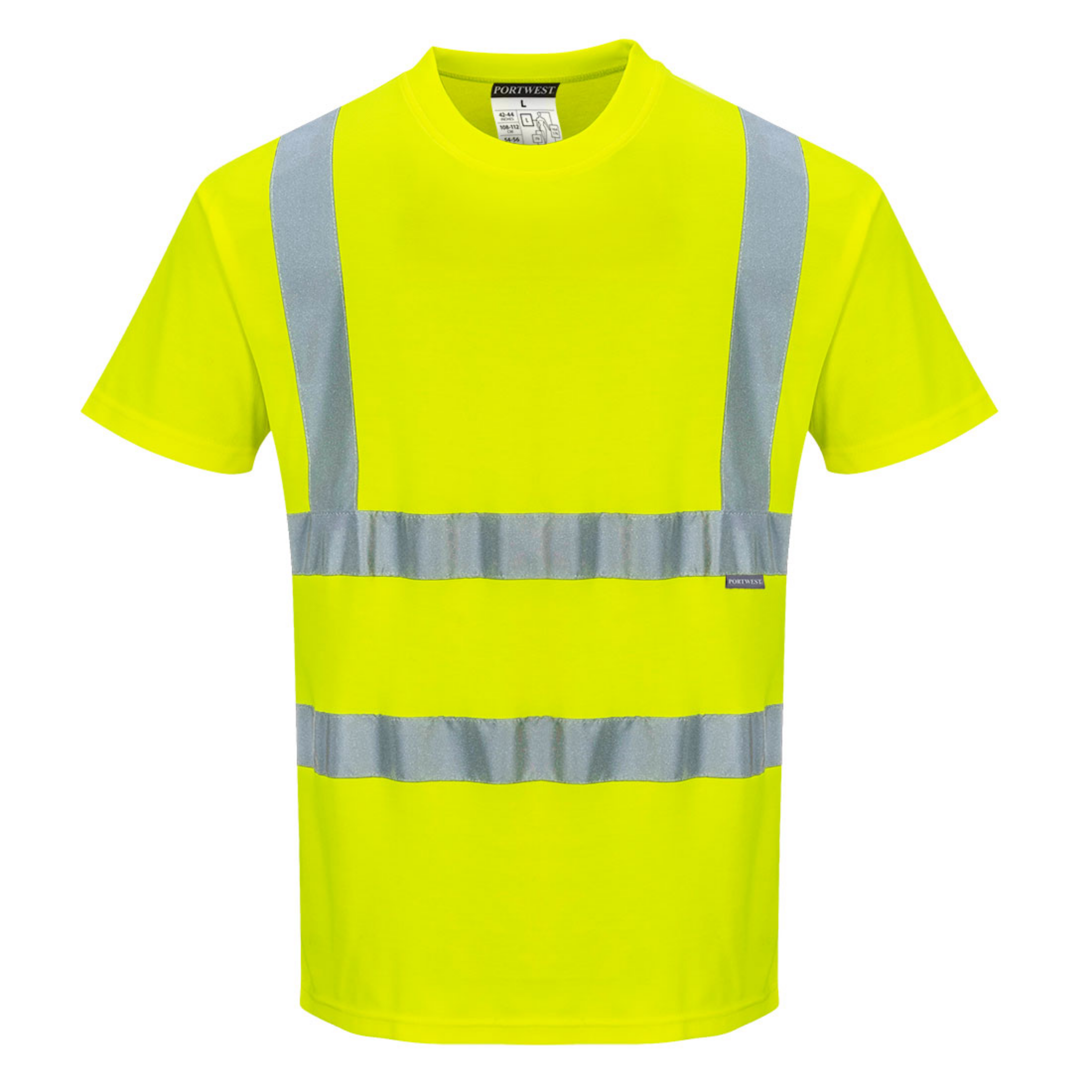 Portwest Hivis Cotton Comfort Short Sleeve T-Shirt, Yellow