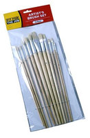 FFJABS01 12PC ARTIST BRUSH SET WOODEN HANDLE