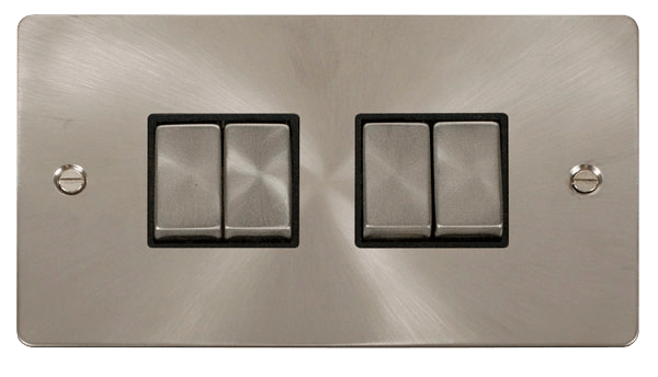 Click Define 4G 2W Switch Brushed Steel Black Insert FPBS414BK