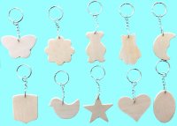 Assorted Wooden Key Rings (10)
