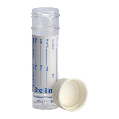 Container, 30ml, Universal Container, QuickStart, Polystyrene, Plain Label, Sterile