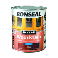 RONSEAL 10 YEAR QUICK DRYING WOODSTAIN SATIN TEAK 750 ML