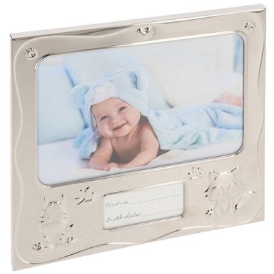 Silver Baby Birth Date Frame - 6x4