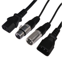 LEDJ 3m Combi IEC Male - IEC Female and 3-Pin Male XLR - 3-Pin Female XLR