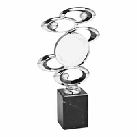 26cm Silver Spiral Blaze Trophy on Marble
