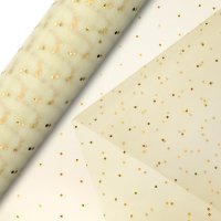 Organza Roll Gold Dot On Ivory - 29 x 10m