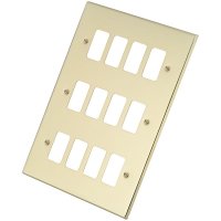 Polished Brass 12 Gang Grid Plate 6050-357