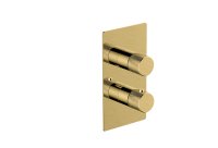 RAK-AMALFI SINGLE OUTLET, 2 HANDLE THERMOSTATIC CONCEALED SHOWER VALVE IN BRUSHED GOLD