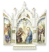 Veronese Resin Statue 8 inch Nativity Triptych   (52748)