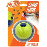 Nerf Dog Puzzle Feeder Ball 3.5in Blue/Green/Clear 1x2