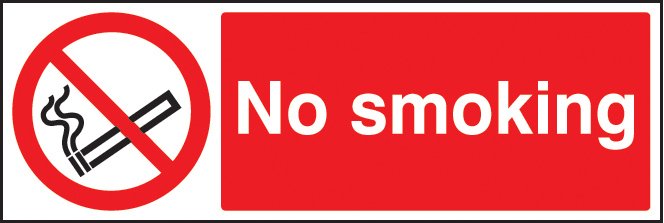 No smoking 300x100mm adhesive backed