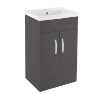 PLAZZA 600mm 2 Door Floor SATIN BLACK