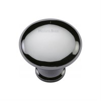 C113-32-PC - Heritage Brass Cabinet Knob Victorian Round Design 32mm Polished Chrome Finish