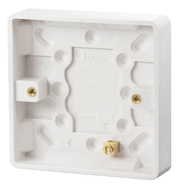 Click Mode 1G 16mm Pattress Box White CMA080