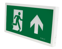 REX 3.5W Maintained Slim Exit Box, Self Test, c/w UP, DOWN, LEFT, RIGHT Legends [White]