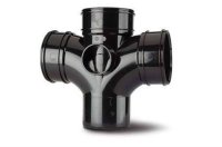Polypipe Double Branch 4in/110mm. 92&frac12;&deg; (Triple Socket/Spigot) SWU423B