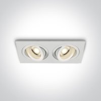 ONE Light Square Twin Adjustable White GU10 recessed Downlight | LV1202.0395