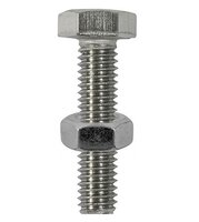 Hex Head Bolt and Nut Stainless Steel M8 x 50 Pack of 2