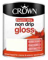 CROWN NON-DRIP GLOSS PAINT BRILLIANT WHITE 1 LTR