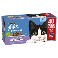 Felix Cat Pouch Original Senior 7+ Mixed Selection Jelly 85g 40pk x 1