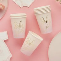 Pink 'Baby Girl' Paper Cups - Pack of 8