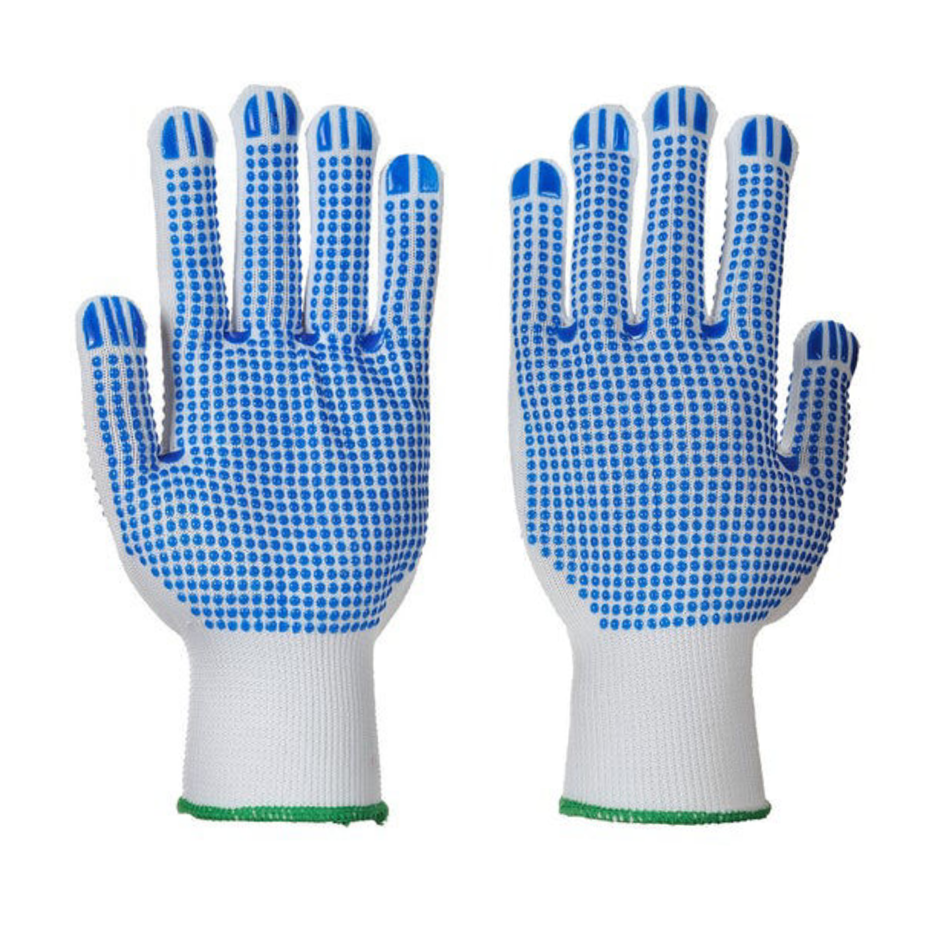 WHITE SEAMLESS NYLON GLOVE WITH PALM DOT(120)