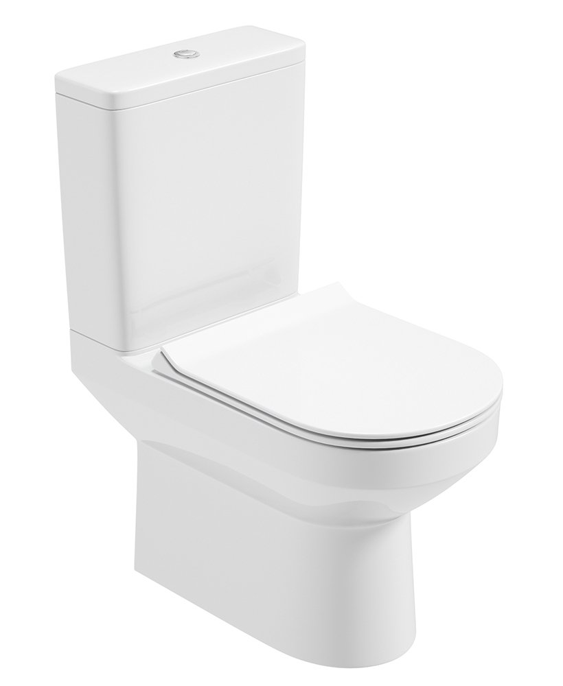 VIENNA CLOSE COUPLED RIMLESS WC - SLIM SOFT CLOSE SEAT