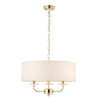 NIXON 3 LIGHT PENDANT, BRASS