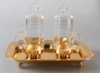 Plastic Cruets with  Metal Tray   (88408)