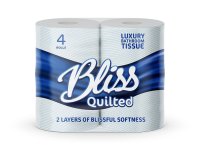 Bliss Double Quilted 2 Ply Toilet Rolls Pack  10 x 4 pack