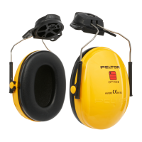 Peltor Optime 1 Earmuff, Helmet Attachment, Yellow