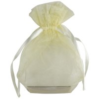 Medium Organza Pouch Ivory - 150 x 110mm