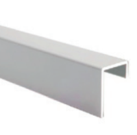 10MM ALUMINIUM END U MATT BLACK 2.4M