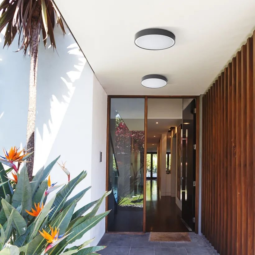 Searchlight Kyoto Medium Dark Grey Wall Light