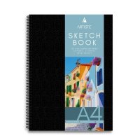 A4 Hardback Spiral Sketchbook 170gsm - 50pg